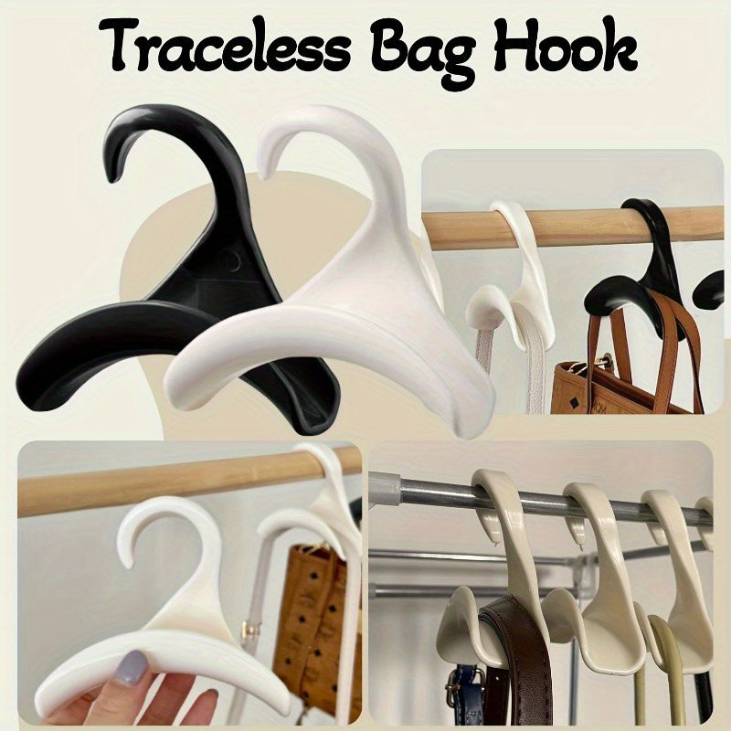 10-piece-sturdy Plastic Hook-wardrobe Rack, Suitable for Handbags, Handbags, Belts, Scarves, Hats-space-saving Bag Racks for Family and Travel.