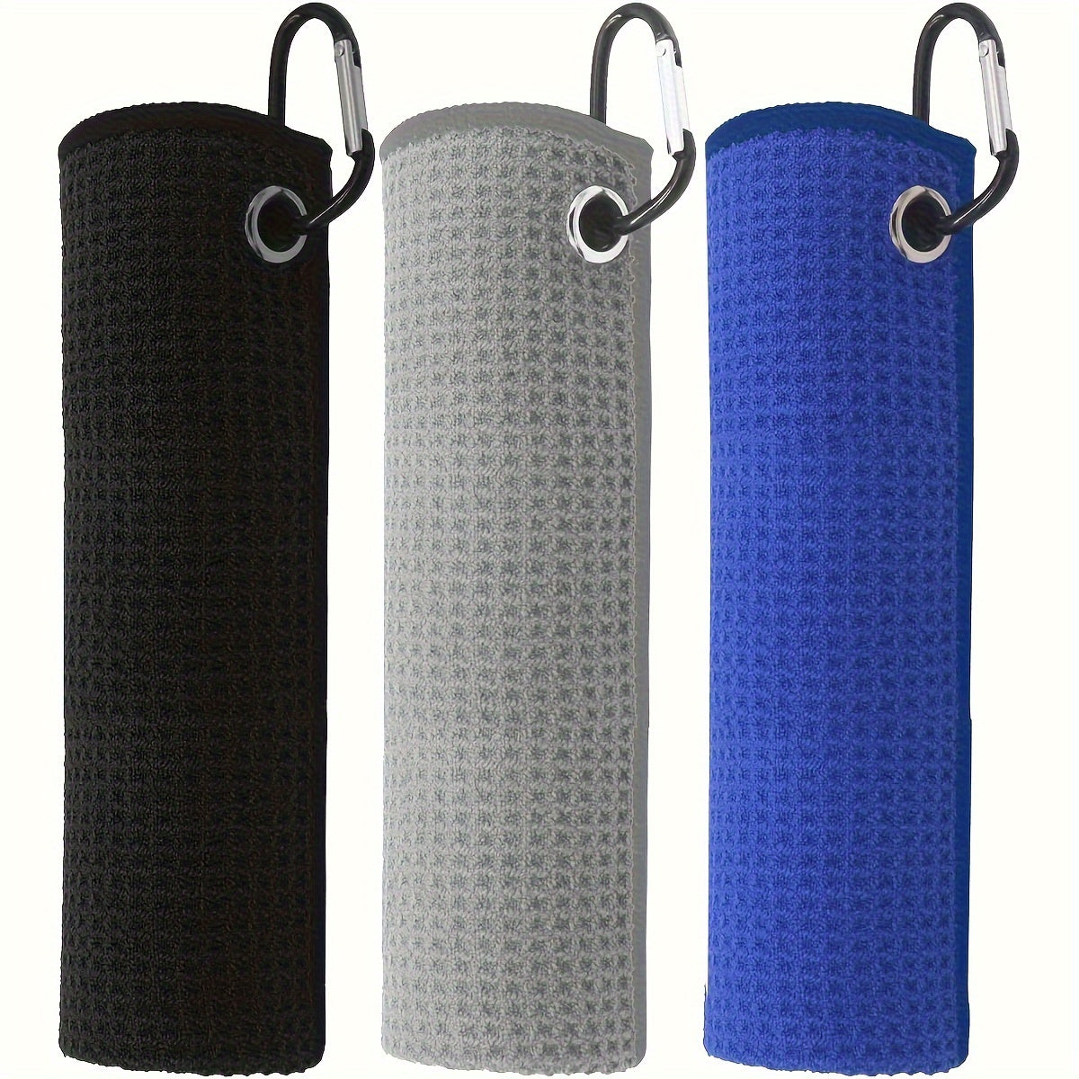 3pcs Super Absorbent Golf Towels - Machine Washable, Quick Dry Waffle Patterned Towels For Golf Bags