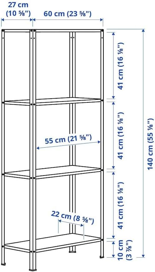 HYLLIS Shelving Unit - Versatile Storage for Indoor and Outdoor Spaces 23 5/8x10 5/8x55 1/8 "
