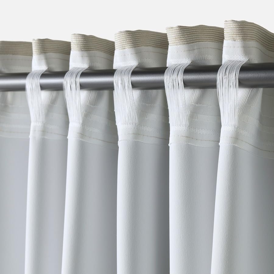 VILBORG Room darkening 1 pair Pleat Blackout Curtains for,for Windows 57x98 (Beige)