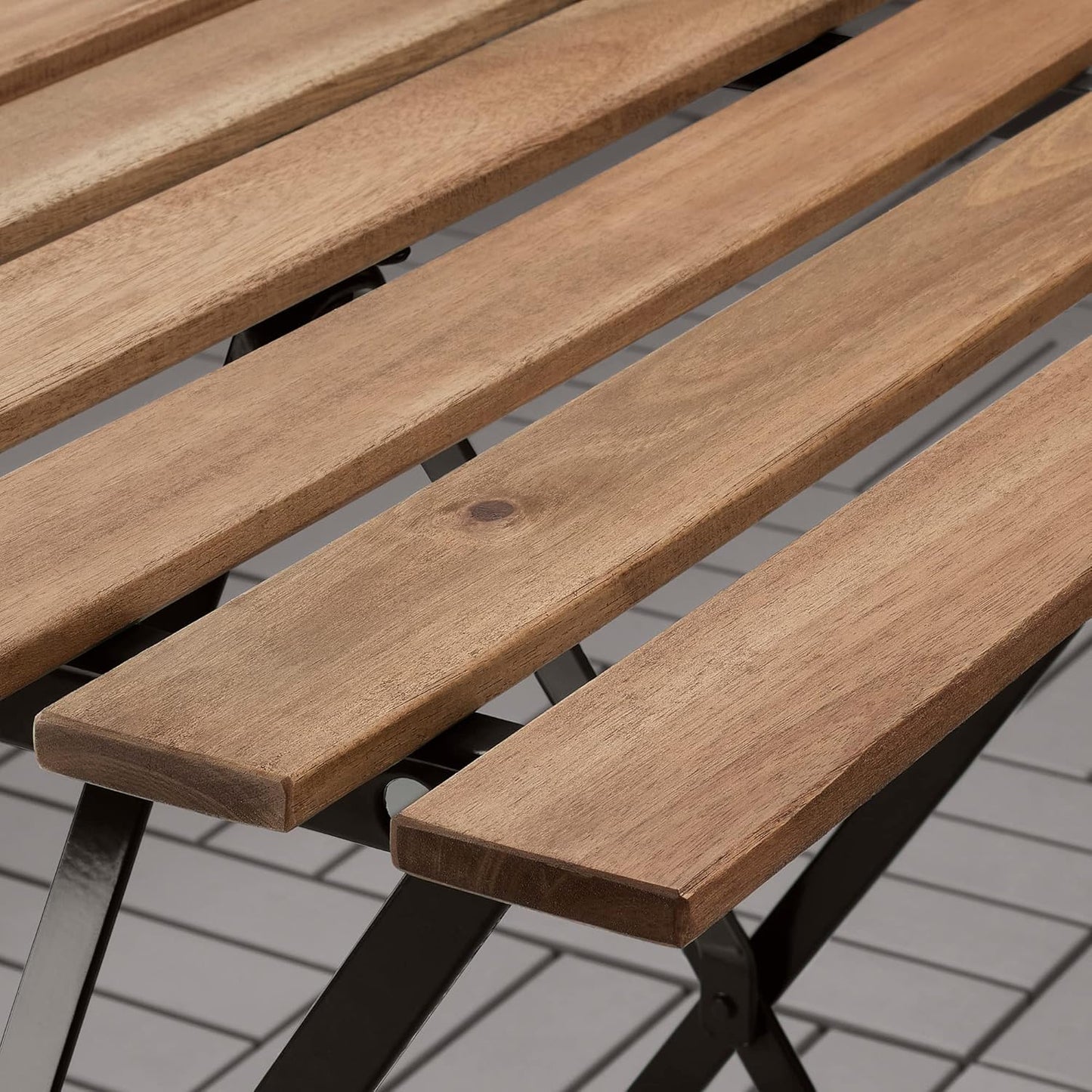 TARNO Table, outdoor, black/light brown stained, 21 5/8x21 1/4 "