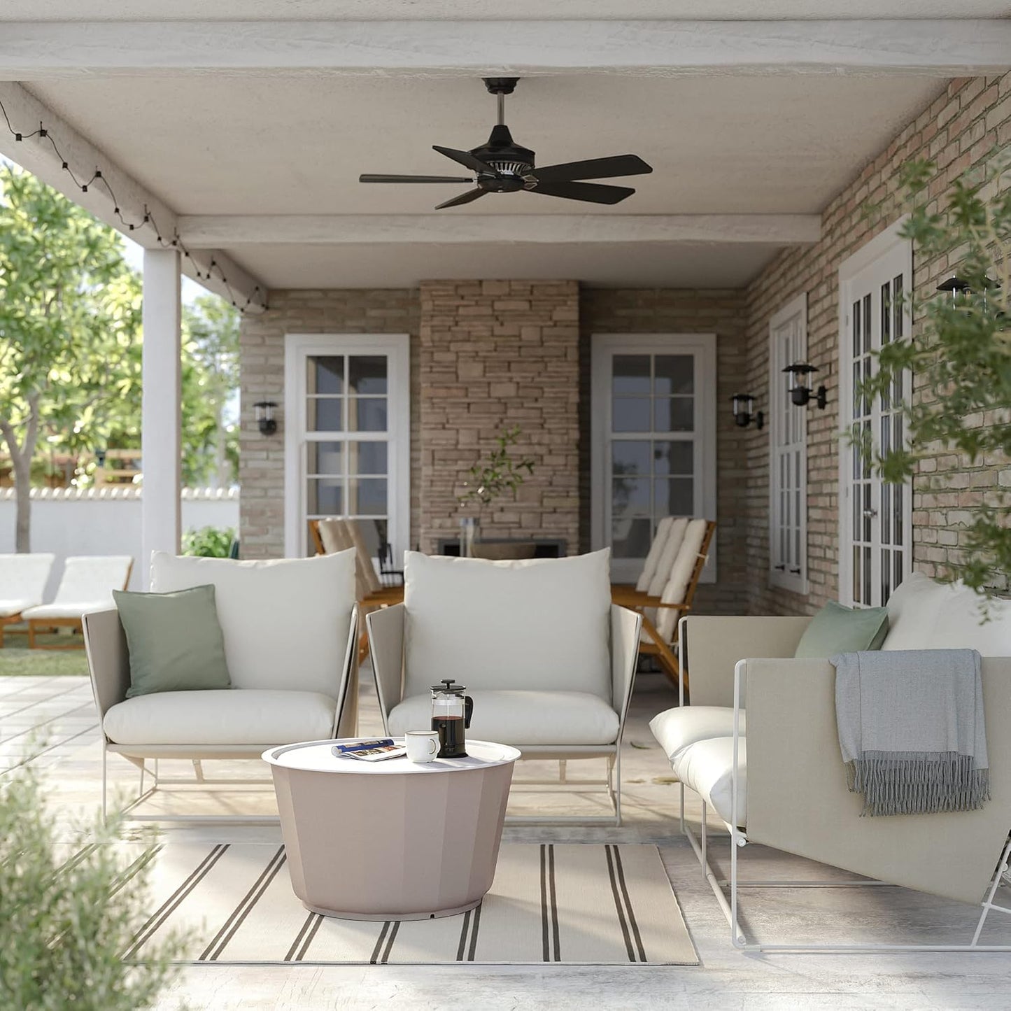 IKEA LÅGASKÄR/HAVSTEN 2-seat conversation set, outdoor, beige/beige
