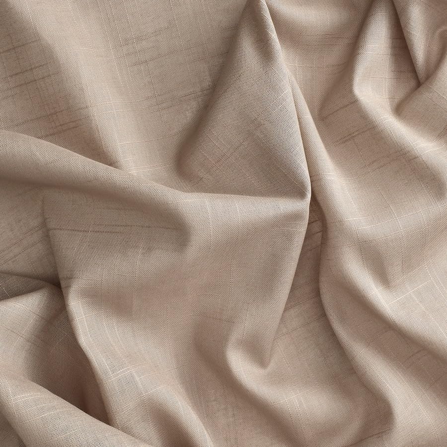 SILVERLÖNN Sheer curtains, 1 pair, for Bedroom Rod Pocket 57x98" (Beige)