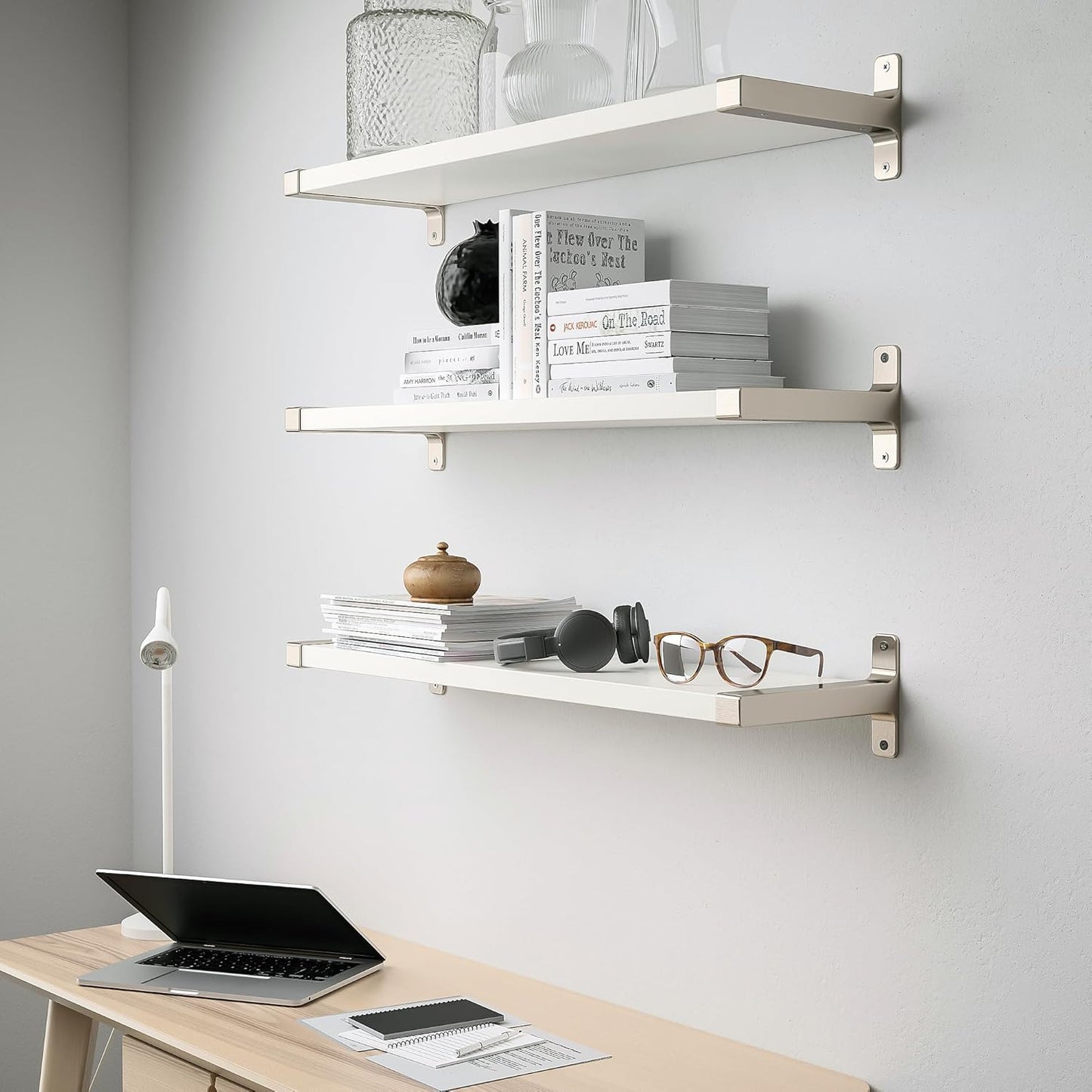 BERGSHULT / GRANHULT Wall shelf, white/nickel plated, 31 1/2x7 7/8 "