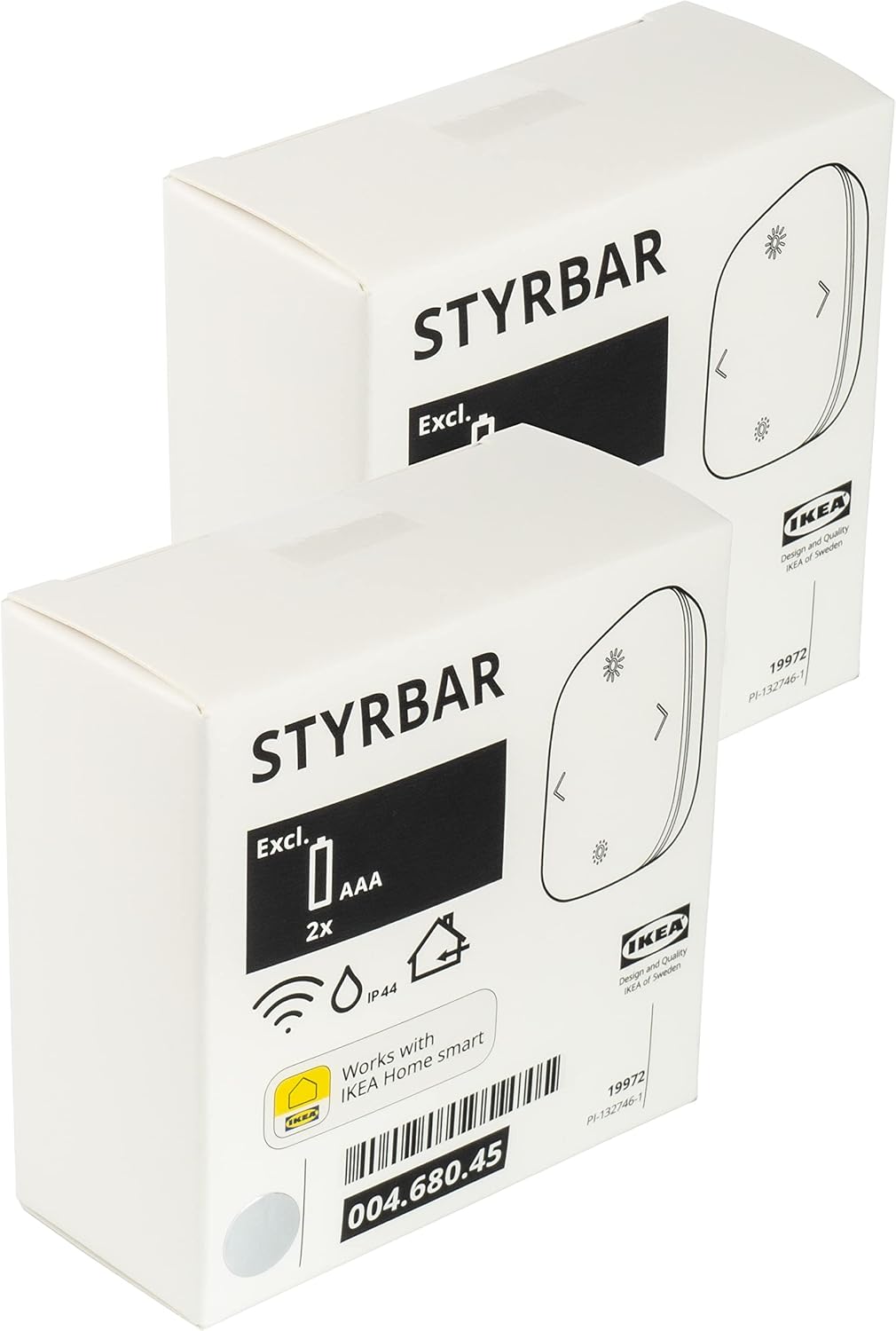 Wireless Smart Remote Controls/Dimmer Switches, Works with TRADFRI/DIRIGERA, Stainless, 004.680.45 - Set of 2