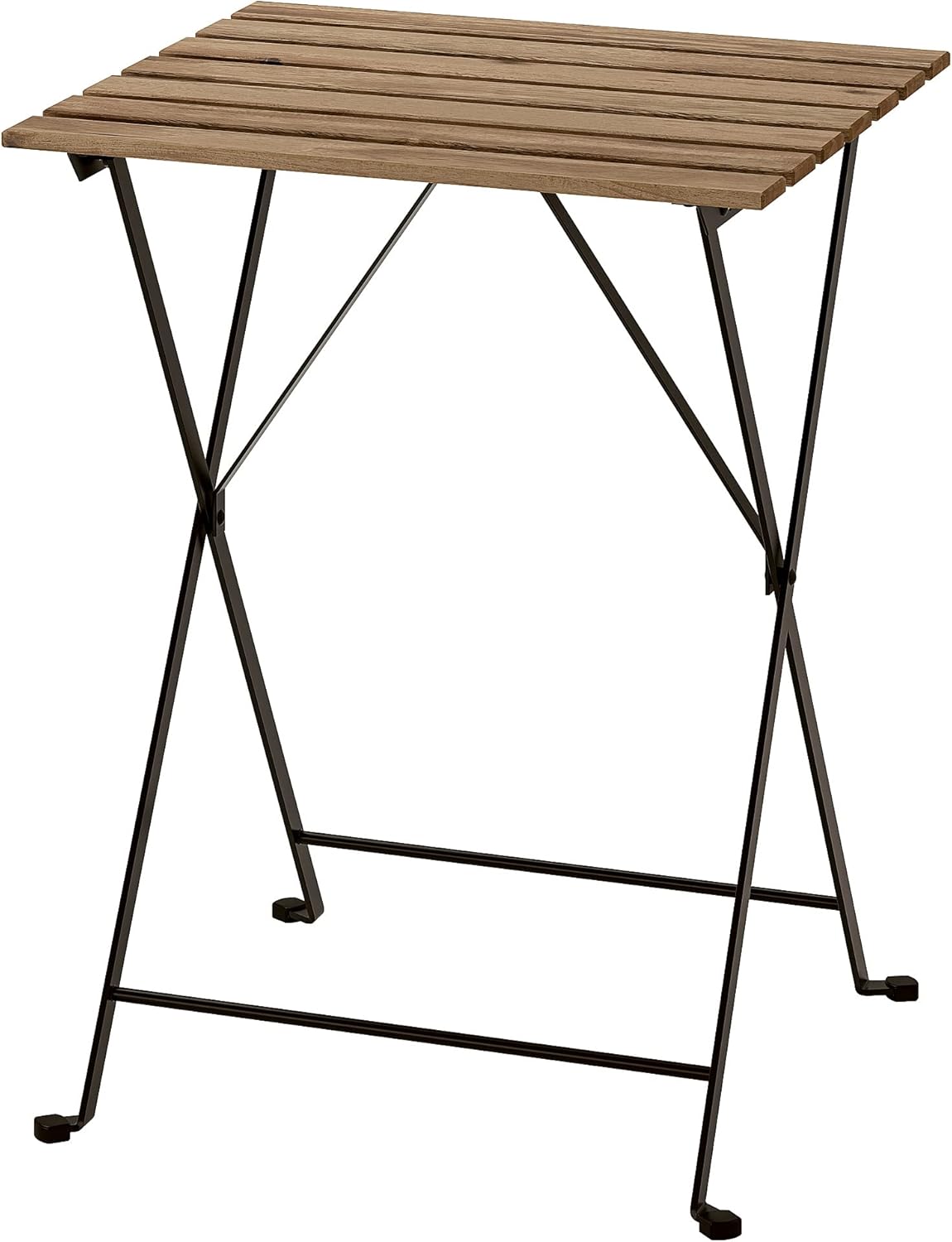 TARNO Table, outdoor, black/light brown stained, 21 5/8x21 1/4 "