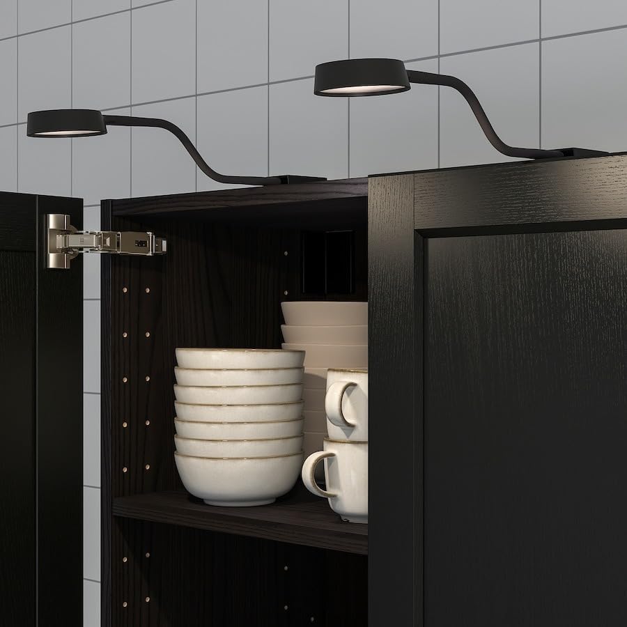 YTBERG LED Cabinet Lighting Spreads a Soft Light, for Home and Office. (Black/dimmable)