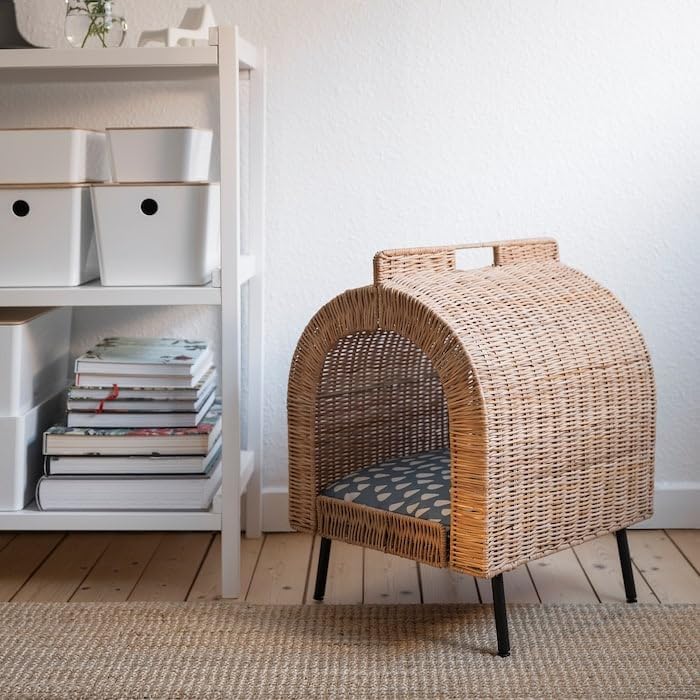 UTSÅDD Rattan Cat House on Legs - Stylish and Comfortable Shelter for Your Feline Friend