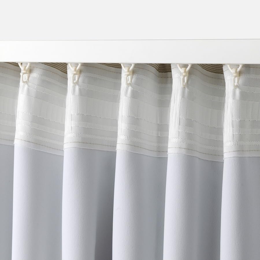 VILBORG Room darkening 1 pair Pleat Blackout Curtains for,for Windows 57x98 (Beige)
