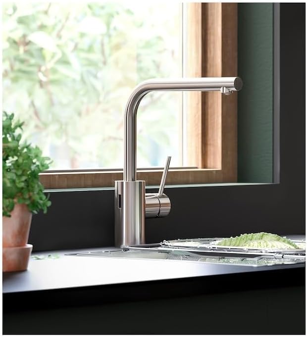 TÄMNAREN Kitchen Mixer Tap with Sensor – Modern and Hygienic, Stainless Steel Color