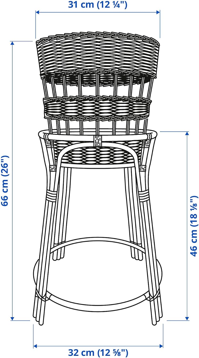 TOLKNING Plant stand, handmade rattan, 26 "