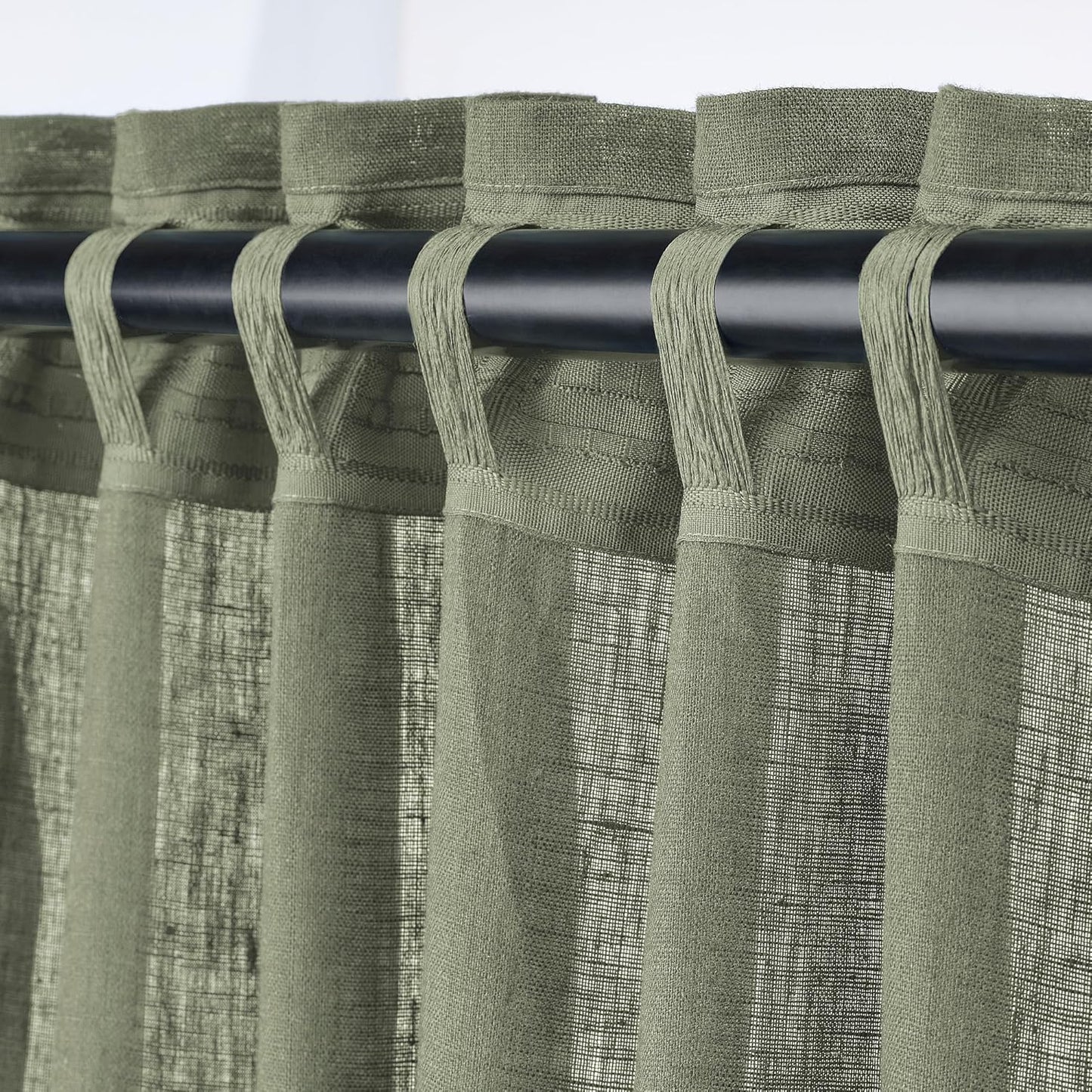 DYTÅG Curtains, 1 pair, gray-green/with heading tape, 57x98 "
