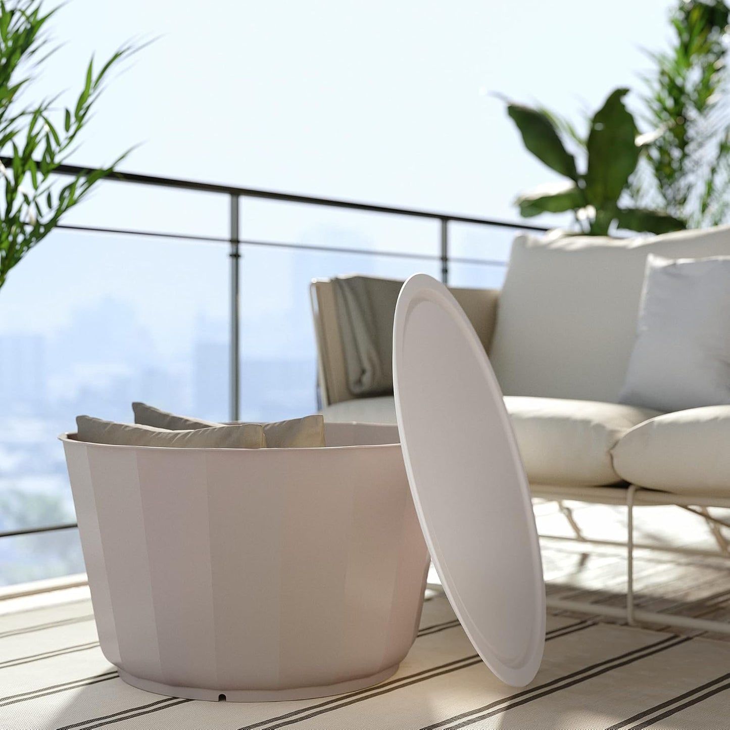 IKEA LÅGASKÄR/HAVSTEN 2-seat conversation set, outdoor, beige/beige