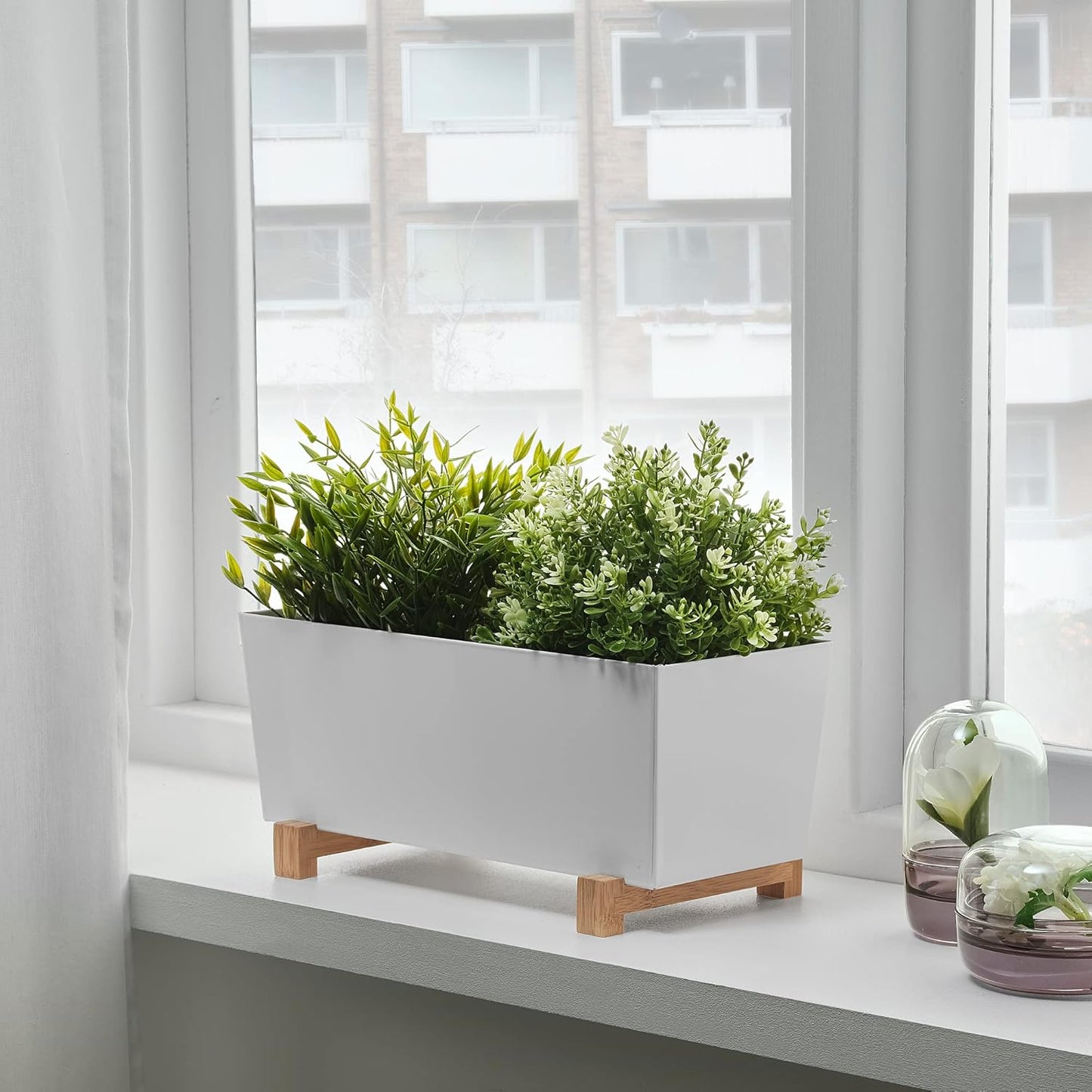 BITTERGURKA Plant pot, white, 12 ½x6 "