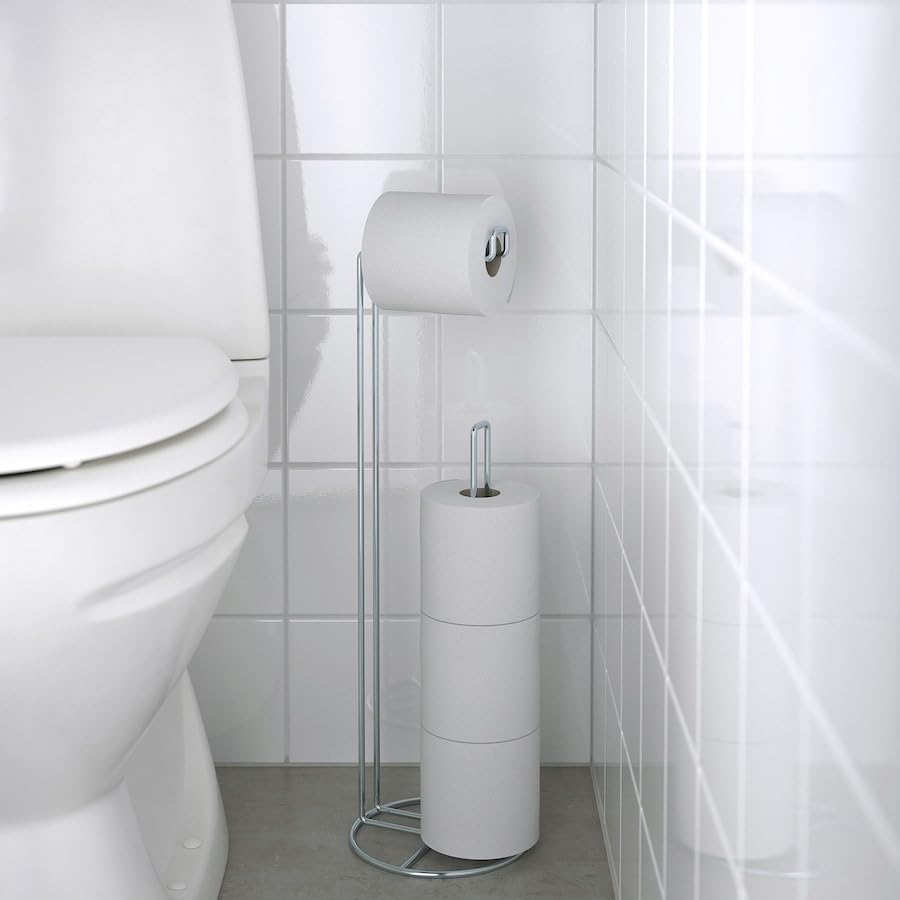 Keep Essentials Within Reach with KROKFJORDEN Toilet Roll Stand - Zinc Plated
