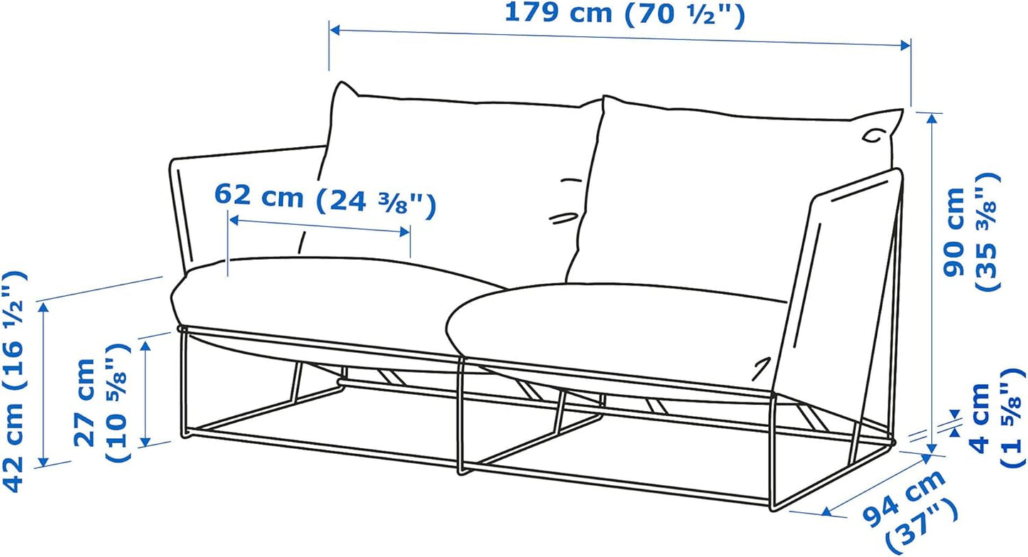 IKEA LÅGASKÄR/HAVSTEN 2-seat conversation set, outdoor, beige/beige