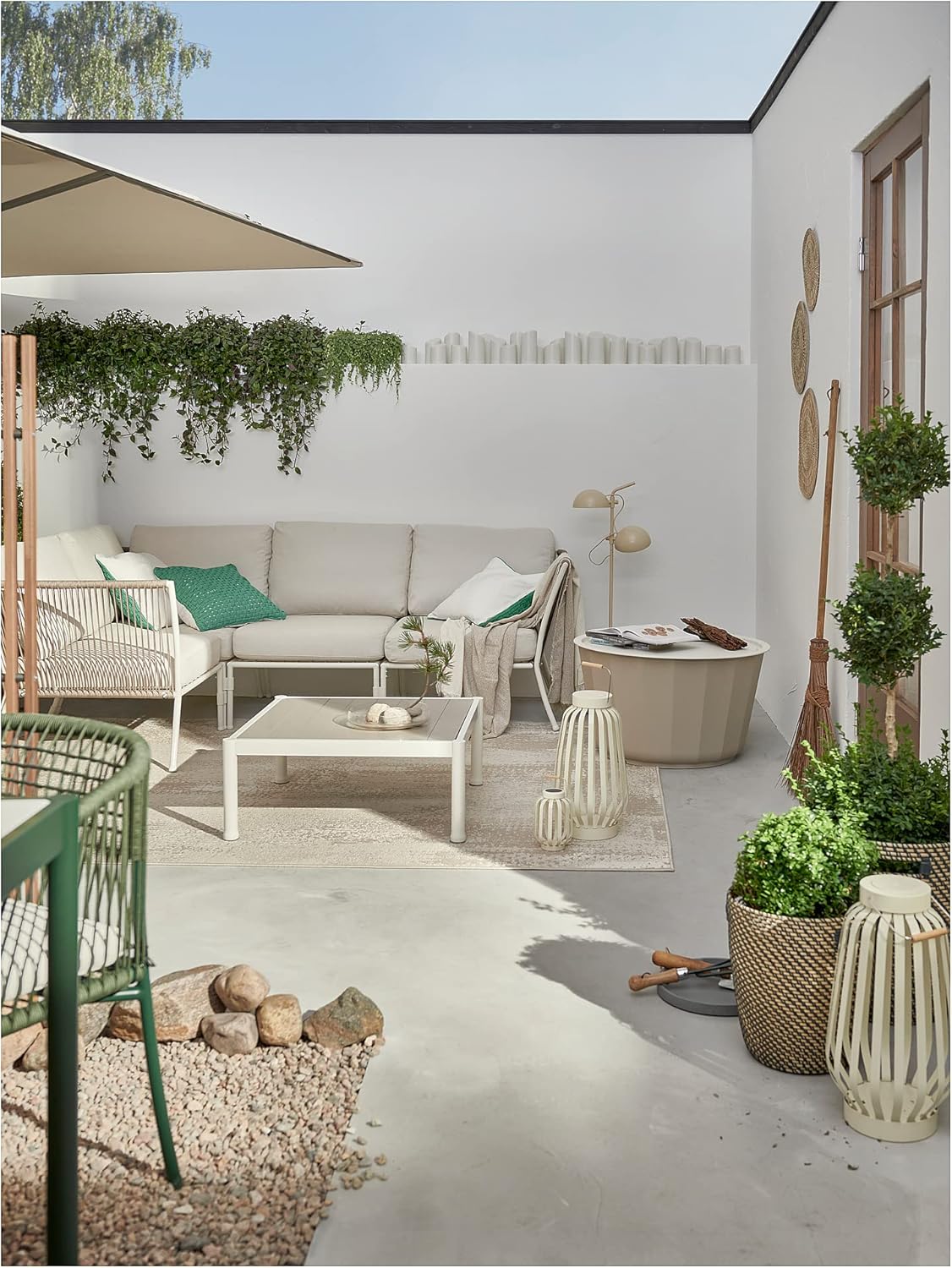 IKEA SEGERÖN corner section, outdoor, white/beige