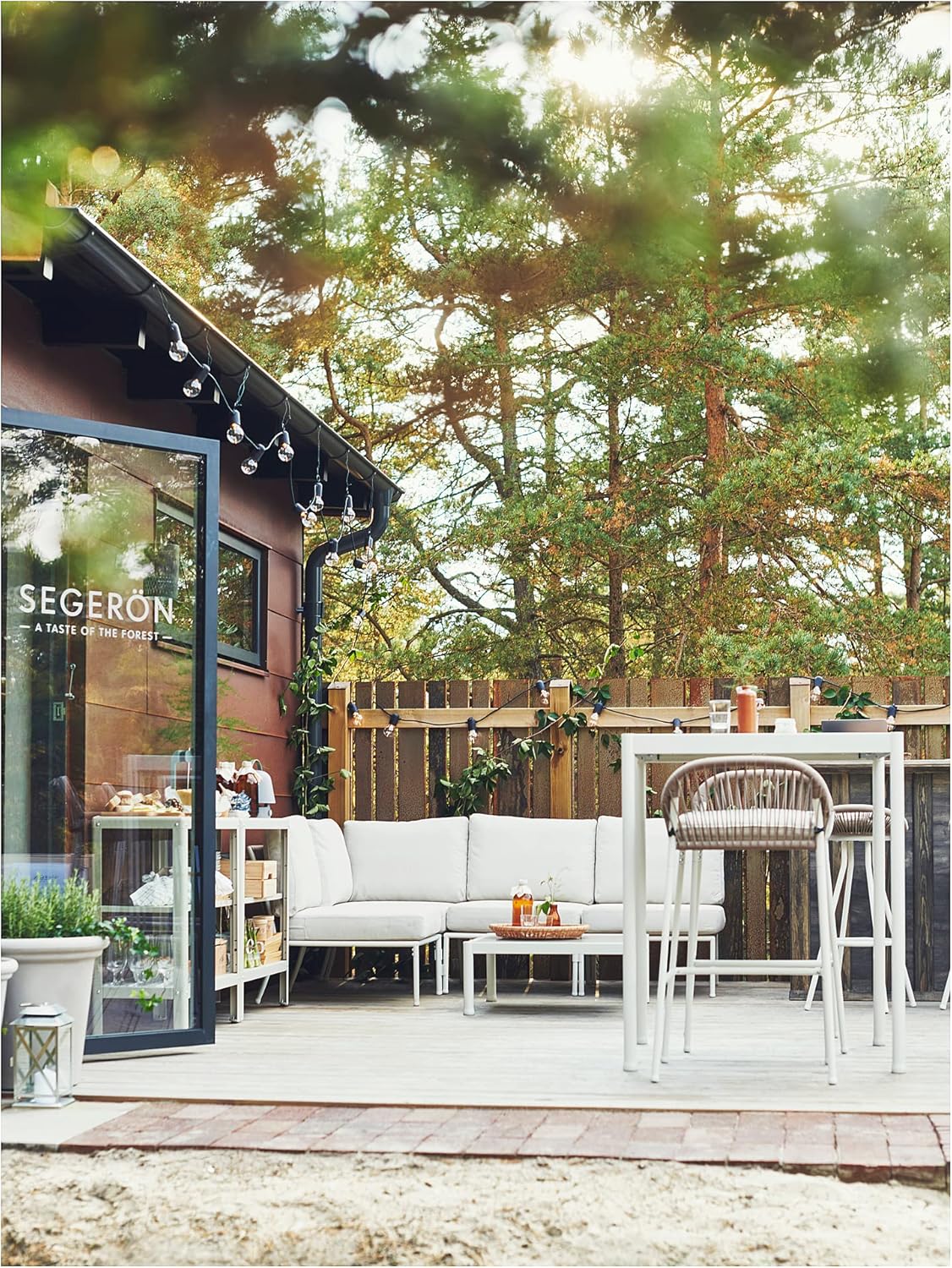 IKEA SEGERÖN corner section, outdoor, white/beige