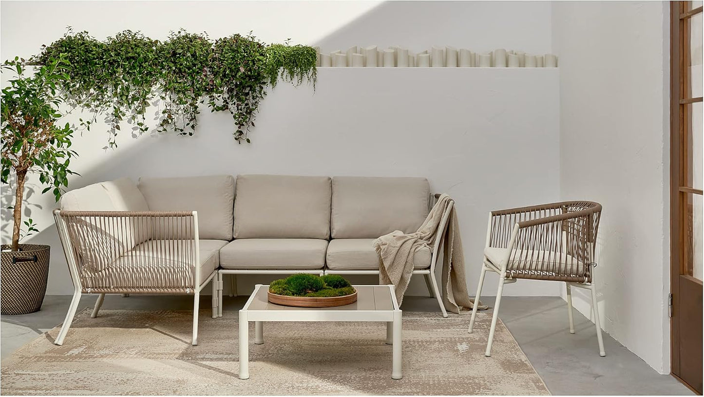 IKEA SEGERÖN corner section, outdoor, white/beige