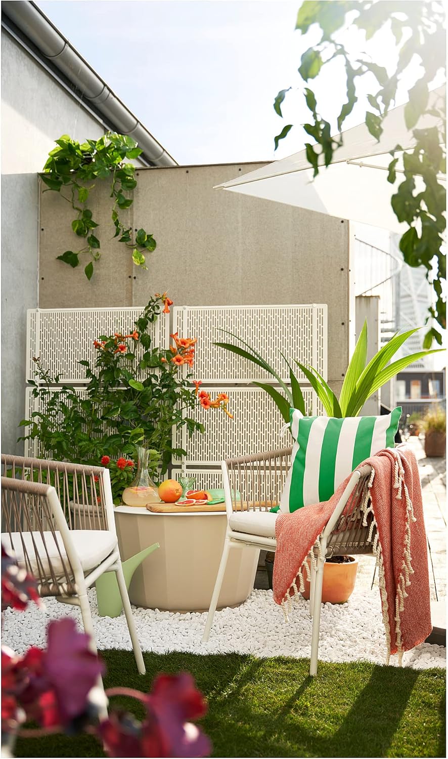 Ikea SEGERÖN chair with armrests, outdoor, white/beige
