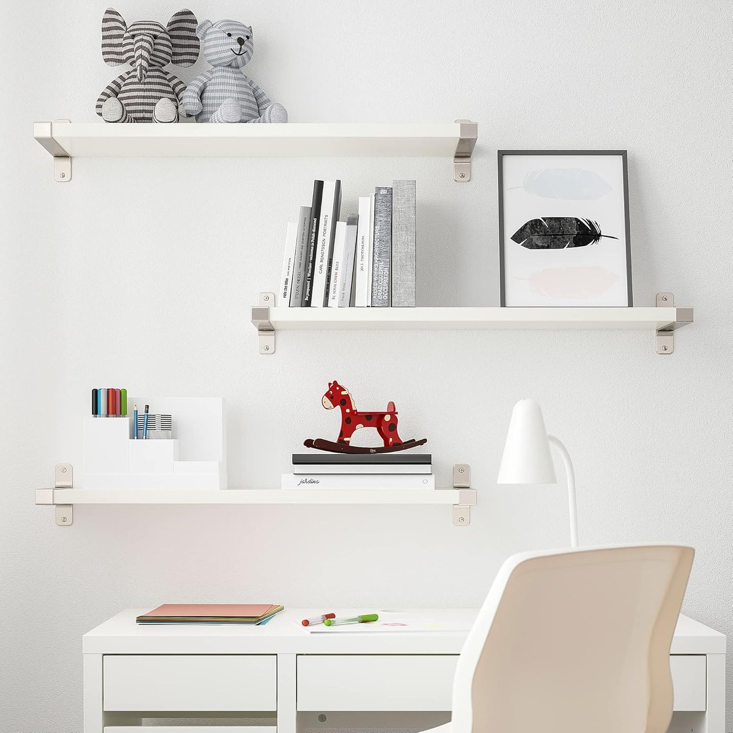 BERGSHULT / GRANHULT Wall shelf, white/nickel plated, 31 1/2x7 7/8 "