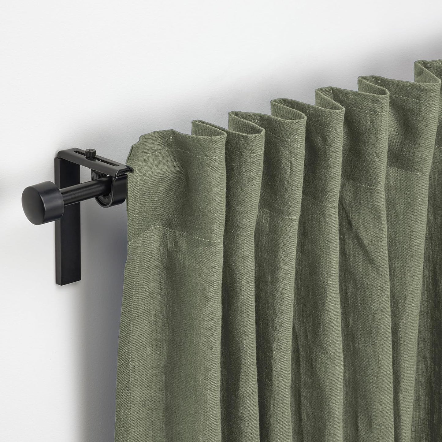 DYTÅG Curtains, 1 pair, gray-green/with heading tape, 57x98 "