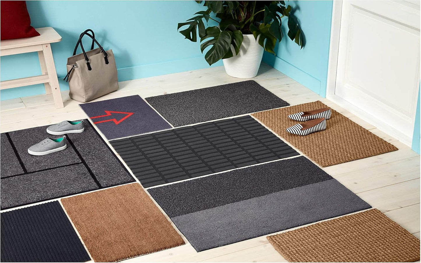 SINDAL Door mat, 1'8"x 2'7", Natural
