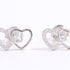 925 Sterling Silver Zircon Heart Earrings