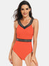 V-Neck One-Piece Swimwear