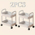 3-Tier Durable Plastic Rolling Storage Cart with Wheels - Easy to Move, Black & White Organizer for Kitchen, Bathroom, Bedroom - Compact Design with Handles for Versatile Use