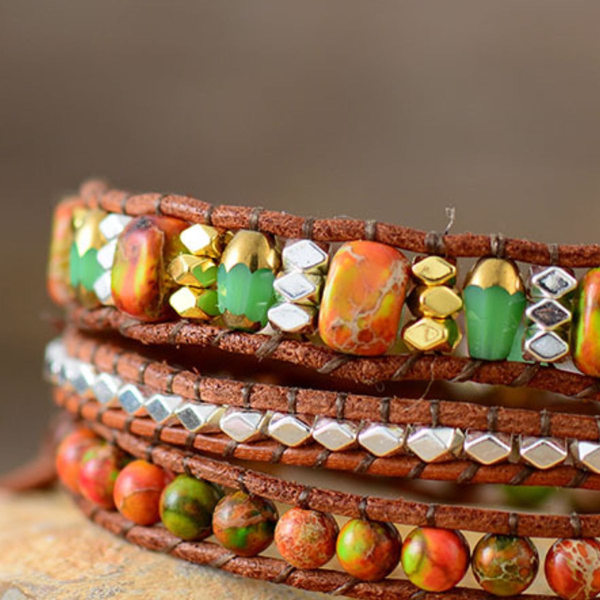 Natural Stone Woven Bracelet