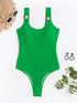 Scoop Neck Wide Strap One-Piece Swimwear