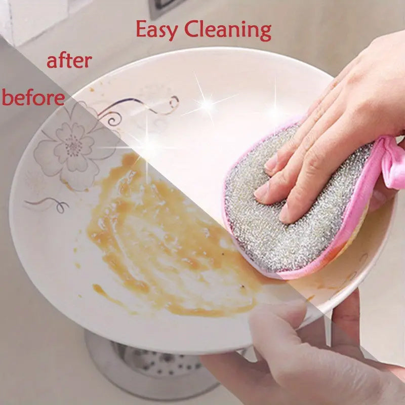 12pcs, Random Colors, Dishwashing Sponge, Kitchen Dishwashing Sponge, Pot-brushing Artifact, Household Double-sided Cleaning Sponge Wipes, Scouring Pad, Kitchen Scrubbing Sponge, Cleaning Supplies, Cleaning Tools, Home Gifts