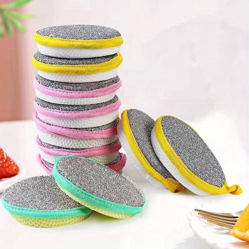 12pcs, Random Colors, Dishwashing Sponge, Kitchen Dishwashing Sponge, Pot-brushing Artifact, Household Double-sided Cleaning Sponge Wipes, Scouring Pad, Kitchen Scrubbing Sponge, Cleaning Supplies, Cleaning Tools, Home Gifts