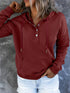 Half Snap Drawstring Long Sleeve Hoodie