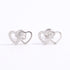 925 Sterling Silver Zircon Heart Earrings