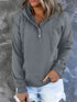 Half Snap Drawstring Long Sleeve Hoodie