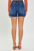 RISEN High Waist Side Slit Denim Shorts