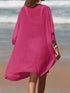 Cutout V-Neck Three-Quarter Sleeve Cover Up