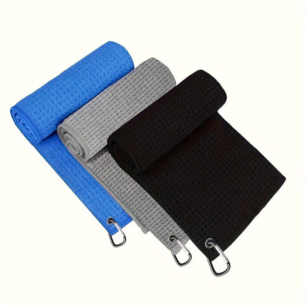 3pcs Super Absorbent Golf Towels - Machine Washable, Quick Dry Waffle Patterned Towels For Golf Bags