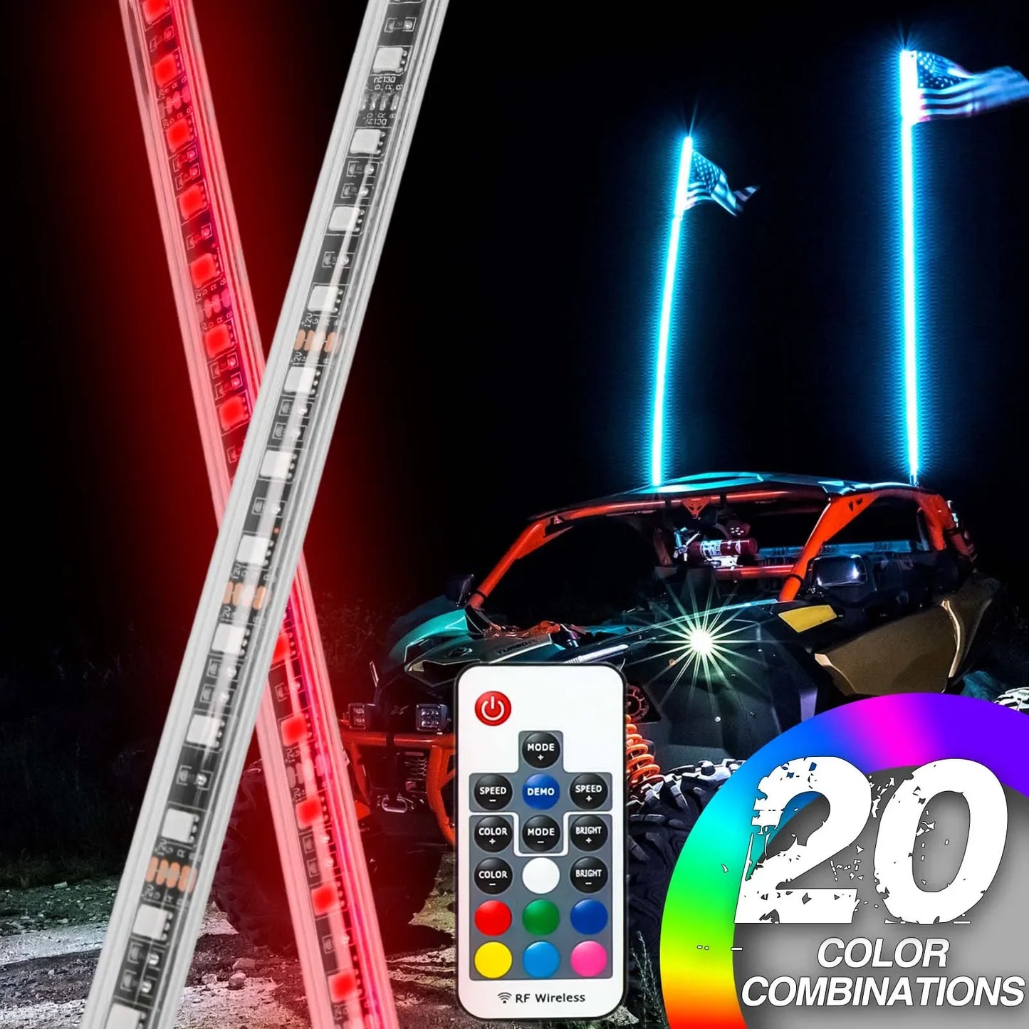 Rgb Color Changing Led Flag Light Set