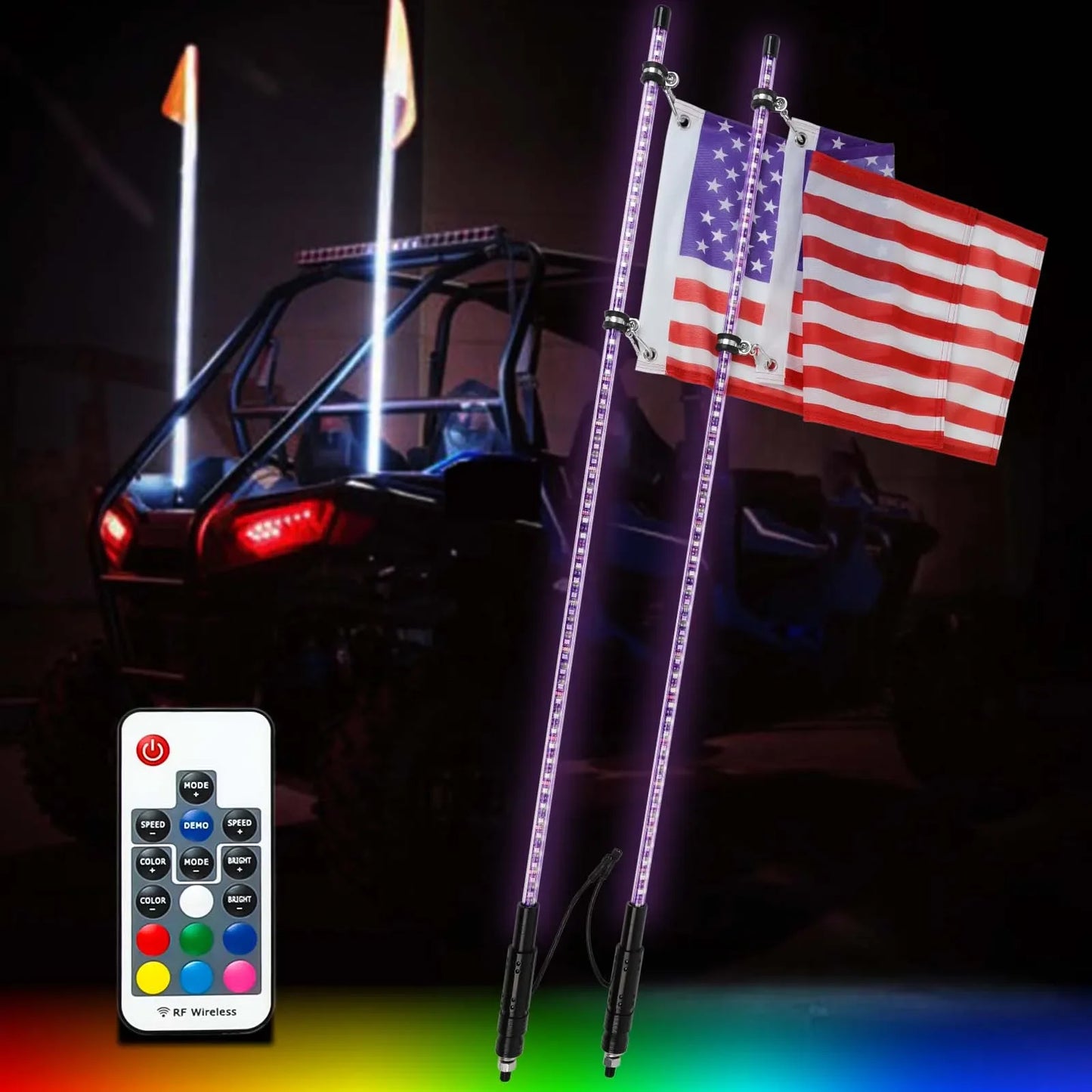 Rgb Color Changing Led Flag Light Set