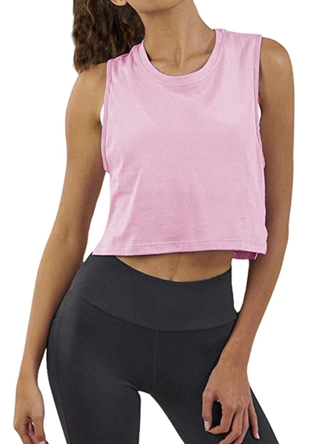 Round Neck Cropped Tank