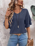 V-Neck Half Sleeve Blouse