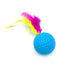 Plastic Golf Ball with Feather Cat Toy