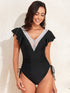 Ruffled V-Neck One-Piece Swimwear