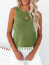 Cutout Tassel Round Neck Tank