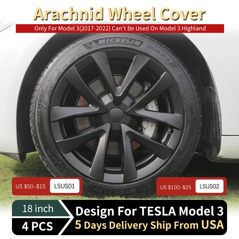 Tesla Model 3 18" Arachnid Wheel Cover