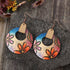 Wooden Flower Round Shape Earrings