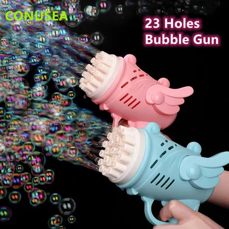 LED Angel Rocket Bubble Gun Machine Toy